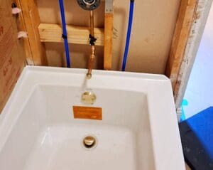 bathroom remodel alcove tub shower valve rough-in PEX Rowlett TX