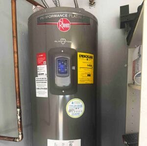 Rheem Performance Platinum Gladiator electric water heater warranty installation Terrell TX